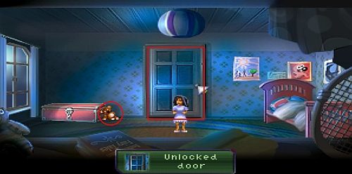 Kliknij na Unlocked door (kwadrat), by zamknąć drzwi i spowolnić potwora, który Cię ściga - Godzina 6-28 - Anna | Opis przejścia Resonance - Resonance - poradnik do gry