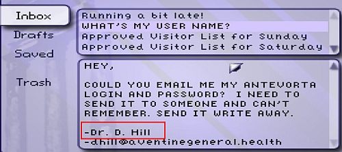 Otwórz mail Whats my user name z katalogu Inbox - Godzina 7-30 - Ray - Włamanie do komputera | Opis przejścia Resonance - Resonance - poradnik do gry