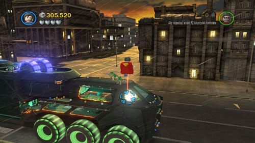 #08 - Kiedy znajdziesz się na przedzie pojazdu wzbij się Supermanem w powietrze i zniszcz laserem złotą płytę - Chemiczny ślad | Minizestawy LEGO Batman 2 DC Super Heroes - LEGO Batman 2: DC Super Heroes - poradnik do gry