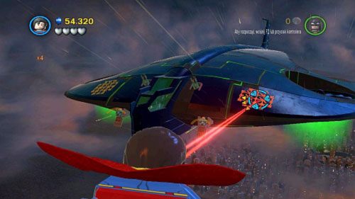 #01 - Kiedy znajdziesz się na przedzie statku bojowego zniszcz laserem dwie złote płytki - Kierunek - Metropolis | Minizestawy LEGO Batman 2 DC Super Heroes - LEGO Batman 2: DC Super Heroes - poradnik do gry