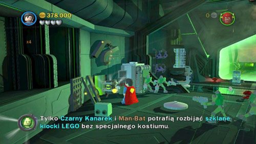 #10 - W pokoju przed kokpitem, zniszcz Leksem klocki przy ścianie z lewej, a laserem złote rury - Kierunek - Metropolis | Minizestawy LEGO Batman 2 DC Super Heroes - LEGO Batman 2: DC Super Heroes - poradnik do gry