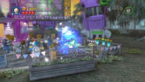 #02 - W prawym dolnym narożniku użyj broni Leksa na czarnym aucie, a potem użyj Green Lanterna na zielonych klockach - Nowy prezydent | Minizestawy LEGO Batman 2 DC Super Heroes - LEGO Batman 2: DC Super Heroes - poradnik do gry