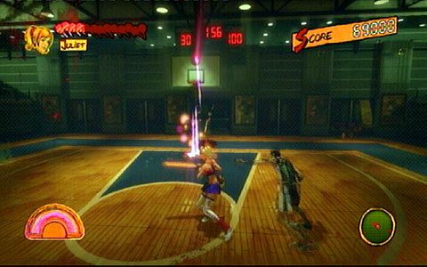 Po drugiej stronie czeka cię mecz w koszykówkę - 1 - Highschool - sala gimnastyczna | Opis przejścia Lollipop Chainsaw - Lollipop Chainsaw - poradnik do gry