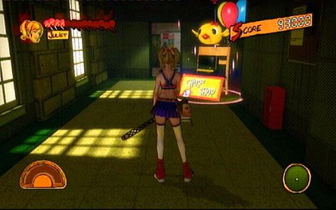 Za drzwiami będzie na ciebie czekało stoisko sklepu - 1 - Highschool - sala gimnastyczna | Opis przejścia Lollipop Chainsaw - Lollipop Chainsaw - poradnik do gry