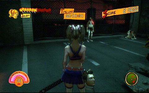 Idąc dalej prosto znajdziesz leczącego lizaka oraz barykadę z samochodów - 5 - Cathedral - zombie na budowie | Opis przejścia Lollipop Chainsaw - Lollipop Chainsaw - poradnik do gry