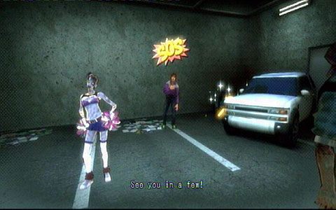 Po zakończeniu starcia przebij się przez kolejne dwie barykady i uratuj atakowanego przez zombie studenta - 5 - Cathedral - zombie na budowie | Opis przejścia Lollipop Chainsaw - Lollipop Chainsaw - poradnik do gry