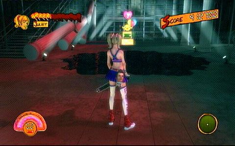 Gdy skończysz rozpocznie się krótka cut-scenka, po której w podłodze powstanie duża dziura - 5 - Cathedral - walka z Lewis Legend | Opis przejścia Lollipop Chainsaw - Lollipop Chainsaw - poradnik do gry