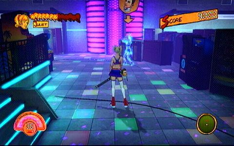 Po dotarciu do miejsca z bezgłowym ciałem kobiety, wróć się w stronę mijanego wcześniej sklepu - Etap 4 - Fulci Fungi Center | Lollipop Wrappers | Lollipop Chainsaw - Lollipop Chainsaw - poradnik do gry