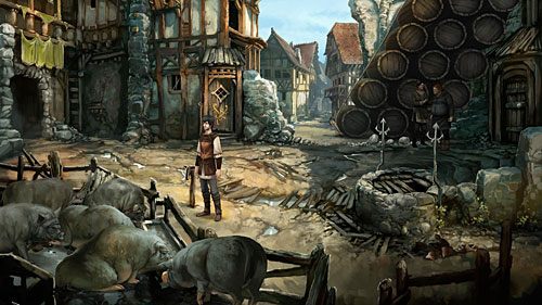 Idź do lokacji z beczkami - Poradnik do gry - The Oak Leaf Challenge | The Dark Eye Chains of Satinav - The Dark Eye: Chains of Satinav - poradnik do gry
