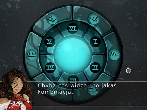 A konkretnie kombinację symboli na dwóch okręgach - Mapa skarbów - 3 - Śladami Złotego Żółwia - Kapitan Morgane i legenda Złotego Żółwia - poradnik do gry