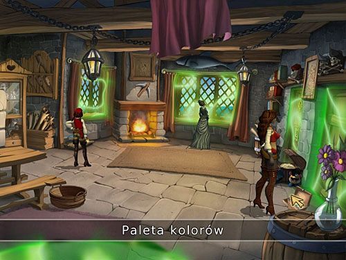 Na prawo od skrzyni z zabawkami leży zestaw farb, czyli paleta kolorów - Niespokojny duch - 5 - Ocalić Elizabeth - Kapitan Morgane i legenda Złotego Żółwia - poradnik do gry