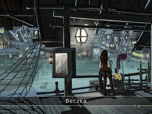 Opuść statek i ze stojącej na pomoście beczki zabierz korek z otworami po bokach - Nocny patrol - 8 - Francuska dzielnica - Kapitan Morgane i legenda Złotego Żółwia - poradnik do gry
