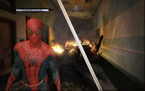 Korytarz zaprowadzi cię do sterty płonących mebli - 02 - Escape Impossible - Opis przejścia - Niesamowity Spider-Man - poradnik do gry