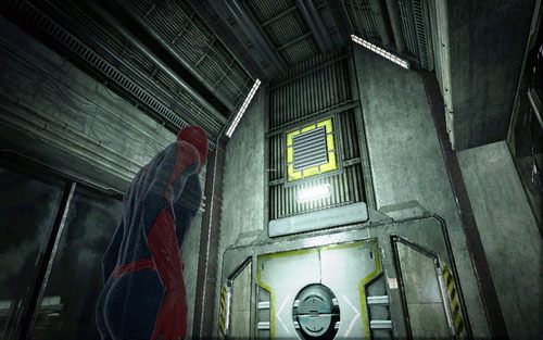 Wskocz szybko na górę, a następnie skorzystaj z tunelu z prawej - 03 - In the Shadow of Evils Past - archiwa Oscorps - Opis przejścia - Niesamowity Spider-Man - poradnik do gry