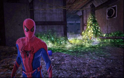 Kawałek dalej natkniesz się na dużą kałuże kwasu - 04 - The Thrill of the Hunt - kanały - Opis przejścia - Niesamowity Spider-Man - poradnik do gry
