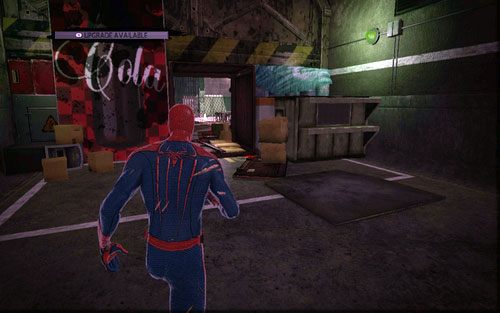 Tym razem instynkt zaprowadzi cię do tunelu, w którym wisi plakat Coli - 04 - The Thrill of the Hunt - zmutowana bestia - Opis przejścia - Niesamowity Spider-Man - poradnik do gry