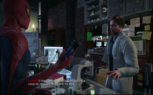 Mężczyzna stworzy dzięki niej lekarstwo, które musisz zanieść do wieży OSCORP - 05 - To Smash the Spider - Opis przejścia - Niesamowity Spider-Man - poradnik do gry