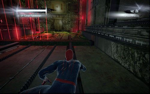 Za drzwiami znajdziesz szyb windy - 06 - Smythe Strikes Back - lasery i promienie - Opis przejścia - Niesamowity Spider-Man - poradnik do gry