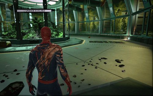 Wspinając się do góry, dotrzesz do korytarza z bogatą roślinnością - 07 - Spidey to the Rescue - człowiek-skorpion - Opis przejścia - Niesamowity Spider-Man - poradnik do gry
