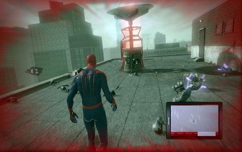 Najpierw pozbądź się chroniących je robotów, a następnie zniszcz wskazane cele (X) - 08 - Outbreaks and Breakouts - Opis przejścia - Niesamowity Spider-Man - poradnik do gry