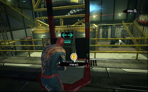 Znajdziesz tam panel, przy pomocy którego przesuniesz reaktor na bok - 10 - Spider-Man No More! - reaktor - Opis przejścia - Niesamowity Spider-Man - poradnik do gry