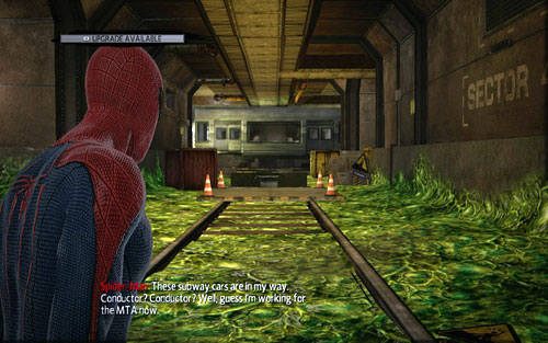 Z lewej strony zobaczysz blokujący przejście wagon - 1 - Train Docking Station - Misje dodatkowe - Niesamowity Spider-Man - poradnik do gry