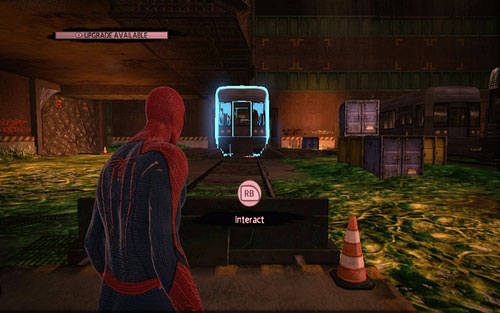 Przejdź przez nie, a następnie spójrz w prawo - 1 - Train Docking Station - Misje dodatkowe - Niesamowity Spider-Man - poradnik do gry