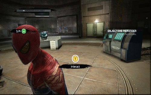 Gdy ostatni strażnik zostanie obezwładniony, podejdź do połyskujących komputerów i użyj ich - Lista zadań - Zadania poboczne - Niesamowity Spider-Man - poradnik do gry