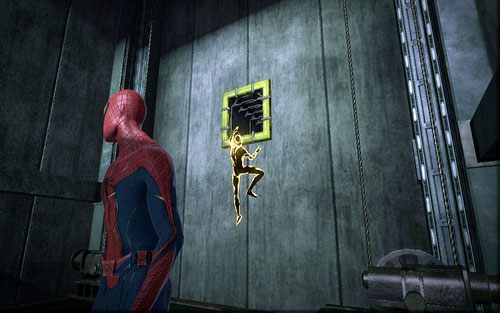 Po zjechaniu windą w dół wejdź do kanału wentylacyjnego za twoimi plecami - 03 - In the Shadow of Evils Past - Części technologii, Zdjęcia - Znajdźki - Niesamowity Spider-Man - poradnik do gry
