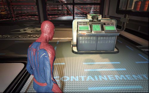 Leży na komputerze otwierającym drzwi - 06 - Smythe Strikes Back - Nagrania, Magazyny, Instrukcje - Znajdźki - Niesamowity Spider-Man - poradnik do gry