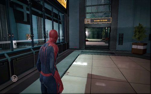 Gdy otworzysz pierwsze drzwi, zobaczysz na środku dziwną rzeźbę - 07 - Spidey to the Rescue - Części technologii, Zdjęcia - Znajdźki - Niesamowity Spider-Man - poradnik do gry