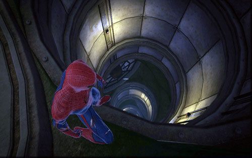 Żeby zdobyć trzeci, wskocz do szybu za turbiną i zeskocz na sam dół - 10 - Spider-Man No More! - Nagrania, Magazyny - Znajdźki - Niesamowity Spider-Man - poradnik do gry