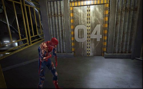 Uciekając przed robotami po dziurawych chodnikach i czerwonych rurach, dotrzesz do drzwi z numerem 04 - 10 - Spider-Man No More! - Nagrania, Magazyny - Znajdźki - Niesamowity Spider-Man - poradnik do gry