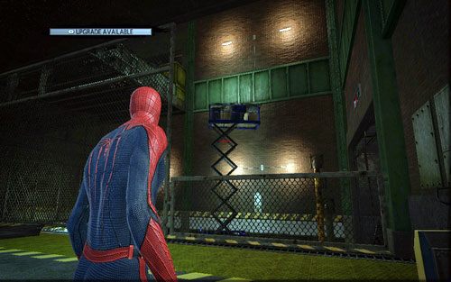 Na końcu pomieszczenia odwróć się w lewo, a zobaczysz platformę na wysięgniku - Train Docking Station - Znajdźki - Niesamowity Spider-Man - poradnik do gry