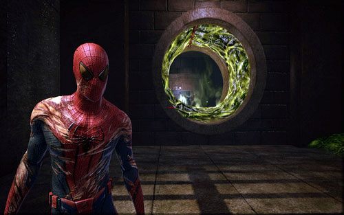 Skręć przed nimi w prawo i podnieś ukryty w kanale zeszyt - Water Treatment Facility - Znajdźki - Niesamowity Spider-Man - poradnik do gry