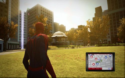 W małym parku znajdziesz niewielką altankę - Lista Strojów - Stroje Spider-Mana - Niesamowity Spider-Man - poradnik do gry