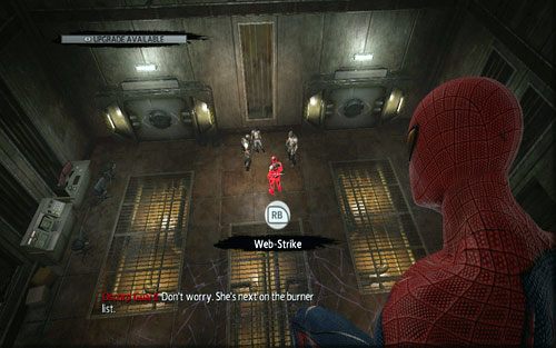 Po drugiej stronie czeka cię krótkie starcie z trzema strażnikami - 03 - In the Shadow of Evils Past - tablet Connorsa - Opis przejścia - Niesamowity Spider-Man - poradnik do gry