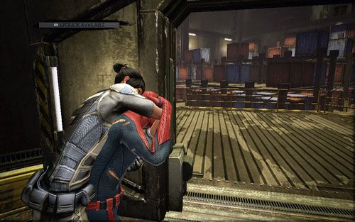 Znajdziesz tam otwarte drzwi prowadzące do magazynu - 03 - In the Shadow of Evils Past - tablet Connorsa - Opis przejścia - Niesamowity Spider-Man - poradnik do gry