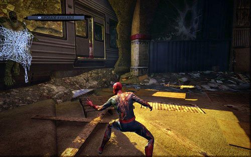 Powtarzaj te serie ciosów tak długo, aż przeciwnik oddali się i stanie w miejscu - 12 - Where Crawls the Lizard? - Opis przejścia - Niesamowity Spider-Man - poradnik do gry