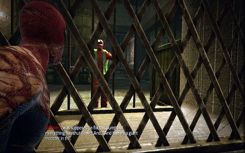 Idąc korytarzem pełnym kwasu, dotrzesz do miejsca, gdzie zaszarżuje na ciebie człowiek-nosorożec - 3 - Water Treatment Facility - Misje dodatkowe - Niesamowity Spider-Man - poradnik do gry