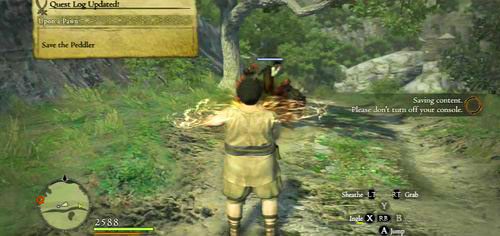 Po drodze powinniśmy spotkać Reynarda atakowanego przez gobliny - Upon a Pawn | Akt 1 (ZG) w Dragons Dogma - Dragons Dogma - poradnik do gry