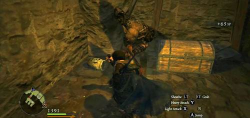 Po przeciwległej stronie więzienia, wyciągamy dźwignię ze skrzynki - A Fortress Besieged | Akt 2 (ZG) w Dragons Dogma - Dragons Dogma - poradnik do gry