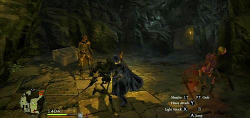 Za drzwiami wybijamy wrogów i schodzimy schodkami do pomieszczenia poniżej, opanowanego przez nieumarłych - The Watergods Altar | Akt 2 (ZG) w Dragons Dogma - Dragons Dogma - poradnik do gry