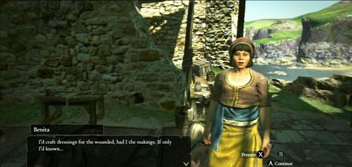 Benita, lokalna sanitariuszka, poprosi nas o znalezienie dwóch rodzajów kwiatów, aby przyrządzić miksturę leczącą - Floral Delivery | Akt 1 (ZP) w Dragons Dogma - Dragons Dogma - poradnik do gry