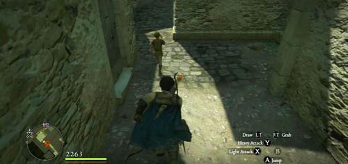 Żeby zdobyć zgodę Pipa, musimy pogonić go po mieście - pędzimy za chłopakiem i chwytamy go, gdy będziemy blisko - Land of Opportunity | Akt 1 (ZP) w Dragons Dogma - Dragons Dogma - poradnik do gry