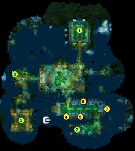 1 - lokacja startowa drugiej misji - Misja II - Mapa 2 (M2) | Mapy | Mapy Heroes VI Pirates of the Savage Sea - Might & Magic: Heroes VI - Pirates of the Savage Sea - poradnik do gry