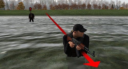 Długie pościgi można również gubić w wodzie, ale woda musi sięgać Ci co najmniej po pas - DayZ: Zombie - unikanie - DayZ - poradnik do gry