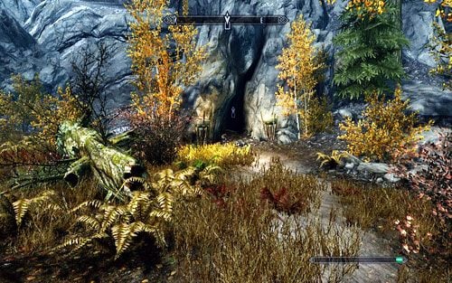 Po jakimś czasie zobaczysz tam wejście do kanionu (Dayspring Canyon) - Wstępowanie do Dawnguard | Początek - The Elder Scrolls V: Skyrim - Dawnguard - poradnik do gry