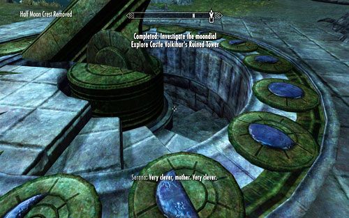 Gdy zbierzesz wszystkie, umieść je w wolnych miejscach dookoła wskazówki - Chasing Echoes | Ścieżka Dawnguarda | The Elder Scrolls V Skyrim Dawnguard - The Elder Scrolls V: Skyrim - Dawnguard - poradnik do gry