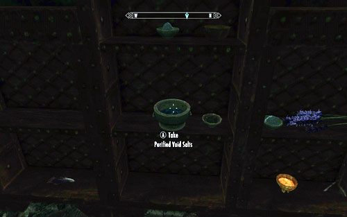 Purified Void Salts ukryto na regale w górnej części pomieszczenia - Chasing Echoes | Ścieżka Dawnguarda | The Elder Scrolls V Skyrim Dawnguard - The Elder Scrolls V: Skyrim - Dawnguard - poradnik do gry